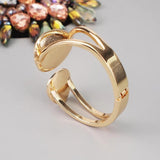 Punk Metal Cuff Bangle Statement Open Alloy Bracelet for Women