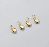 925 Silver Stereo Heart Circle Charms Plating 4 Colors Women Decoration Pendants