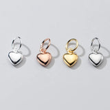 925 Silver Stereo Heart Circle Charms Plating 4 Colors Women Decoration Pendants