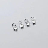925 Silver Stereo Heart Circle Charms Plating 4 Colors Women Decoration Pendants