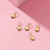 925 Silver Stereo Heart Circle Charms Plating 4 Colors Women Decoration Pendants