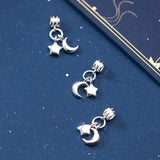 925 Silver Moon&Star Charms Necklace DIY Jewelry Women Birthday Gift