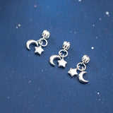 925 Silver Moon&Star Charms Necklace DIY Jewelry Women Birthday Gift