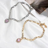 2Pcs/Set Silver Crystal Anklet Girls Copper Chain Leg Bracelet
