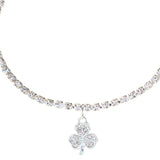 Rhinestone Anklet Bracelet Clover Pendant Alloy Wrist Ankle Chain