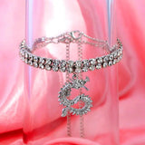 Dragon Anklet Bling Crystal Tennis Chain Women Foot Jewelry
