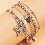 Boho Butterfly Chain Anklets Set For Women Girls Multilayer Foot Ankle Bracelet