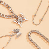 Boho Butterfly Chain Anklets Set For Women Girls Multilayer Foot Ankle Bracelet