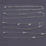 Ephalus Two Stars Women's Anklet Silver Plated Hypoallergenic Jewelry
