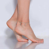 Rhinestone Tennis Chain Anklet with Dollar Sign Pendant
