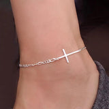 Summer Stainless Steel Cross Anklet Beach Foot Jewelry Gift