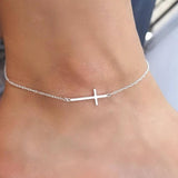 Summer Stainless Steel Cross Anklet Beach Foot Jewelry Gift