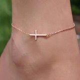 Summer Stainless Steel Cross Anklet Beach Foot Jewelry Gift