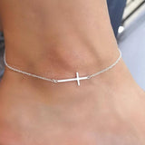 Summer Stainless Steel Cross Anklet Beach Foot Jewelry Gift