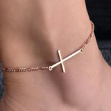 Summer Stainless Steel Cross Anklet Beach Foot Jewelry Gift