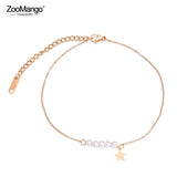 Bohemia Beach Chain Anklets Simulated Pearl Star Charm Jewelry