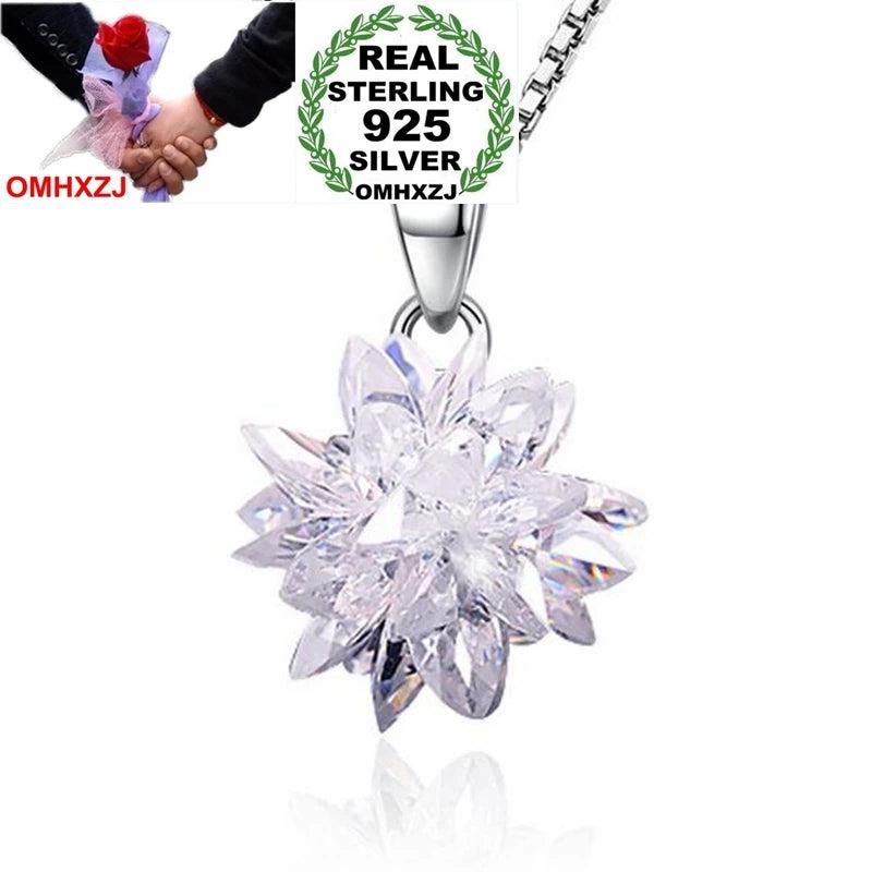 Zircon 925 Silver Ice Flowers Pendant for Women, PE90