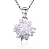 Zircon 925 Silver Ice Flowers Pendant for Women, PE90