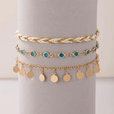 Boho Style Braided Rope Pendant Anklet