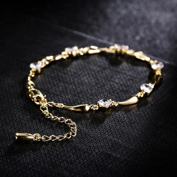 Chromatic Crystal Rhinestone Leg Chain Anklet - Foot Jewelry for Women