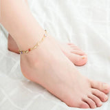 Chromatic Crystal Rhinestone Leg Chain Anklet - Foot Jewelry for Women