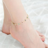Flower Copper Alloy Anklet For Women Foot Jewelry