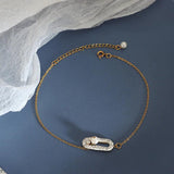 Light Temperament Zircon Pearl Inlaid Anklet for Women