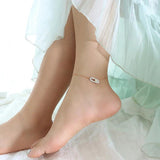 Light Temperament Zircon Pearl Inlaid Anklet for Women