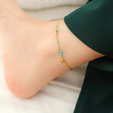 Bohemian Style Turquoise Leaf Anklet Beach Foot Accessories