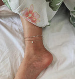 Multilayered Lock Snake Chain Anklet for Women Beach Jewelry