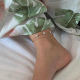 Multilayered Lock Snake Chain Anklet for Women Beach Jewelry