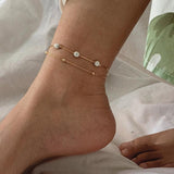 Multilayered Lock Snake Chain Anklet for Women Beach Jewelry