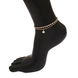 Multilayered Lock Snake Chain Anklet for Women Beach Jewelry