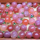1 Pc Natural Yanyuan Agate Peach Pendant for Bracelet DIY