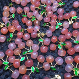 1 Pc Natural Yanyuan Agate Peach Pendant for Bracelet DIY