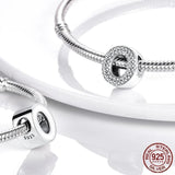 925 Silver Alphabet CZ Zircon Letter Beads Charm for MULA Bracelet DIY