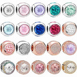 Multi Dazzling Heart Droplets Crystal Charm 925 Silver Beads