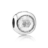 Multi Dazzling Heart Droplets Crystal Charm 925 Silver Beads