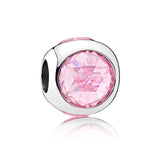 Multi Dazzling Heart Droplets Crystal Charm 925 Silver Beads