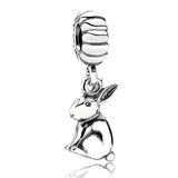 Authentic Chinese Zodiac Snake Rabbit Dog Charm 925 Silver Bead