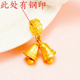 PD82 Fine Jewelry Bells 24KT Pendant Charm Gift