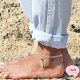 Bead Feather Anklet for Women Summer Beach Accessory