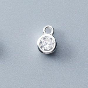 2pcs 925 Silver Zircon 3.5mm Charms DIY Jewelry