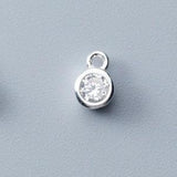 2pcs 925 Silver Zircon 3.5mm Charms DIY Jewelry