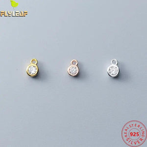 2pcs 925 Silver Zircon 3.5mm Charms DIY Jewelry