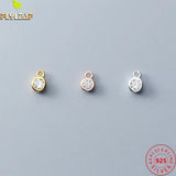 2pcs 925 Silver Zircon 3.5mm Charms DIY Jewelry