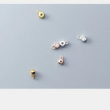 2pcs 925 Silver Zircon 3.5mm Charms DIY Jewelry
