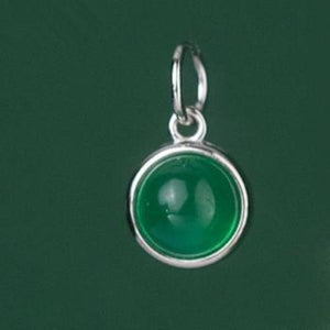 925 Silver Green Chalcedony Charm for DIY Bracelets Necklaces