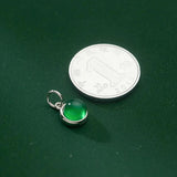 925 Silver Green Chalcedony Charm for DIY Bracelets Necklaces