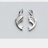 18k Plating Zircon Dolphin Charms 925 Sterling Silver DIY Jewelry Findings
